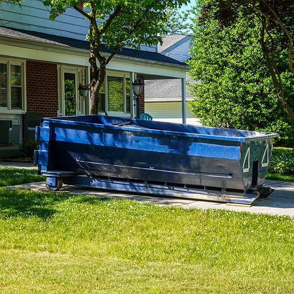 residential dumpsters can be placed on a driveway or yard, but safety measures need to be taken to avoid damage to the property